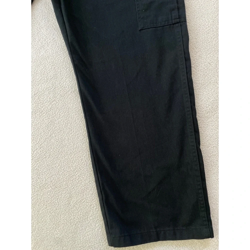 Wrangler Mens 38x30 Workwear Cargo Pants Black Cotton Blend Utility Service